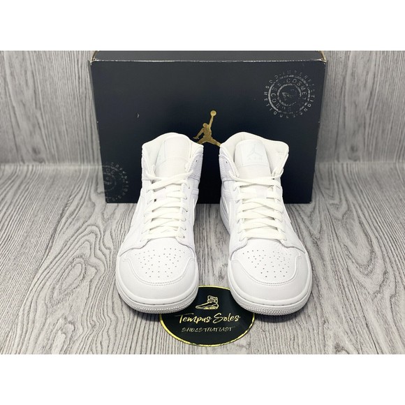 Nike Air Jordan 1 Mid 554724-109 White/Pure Platinum Men\'s B-GRADE Sz 8.5 main image 8